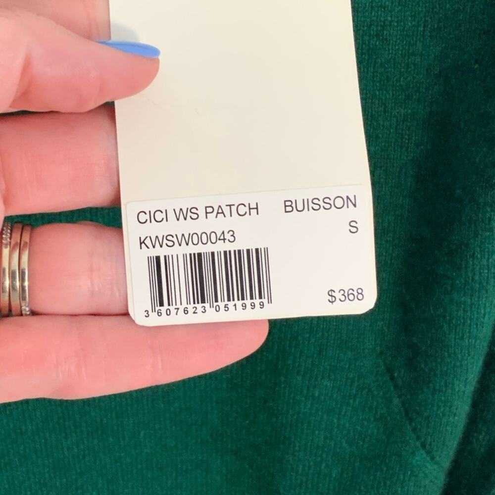 Zadig & Voltaire green crewneck cashmere sweater lightening bolts $368 NWT small - Picture 3 of 9